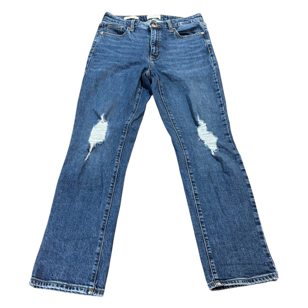UNIVERSAL THREAD Womens 6 28R High Rise Slim Straight Jeans Blue Distressed